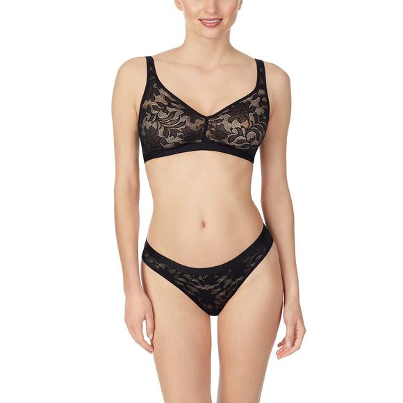 Le Mystere Modern Classics Wireless Bra Seamless Stretch Lace Black Size 32C - Picture 1 of 3